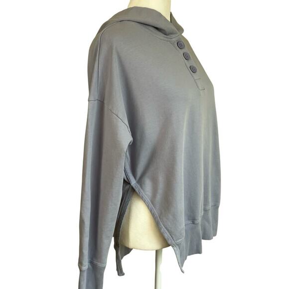 Universal Standard Henley Hoodie In Lavender Relaxed Casual Comfy Layering Sz S - Picture 5 of 16